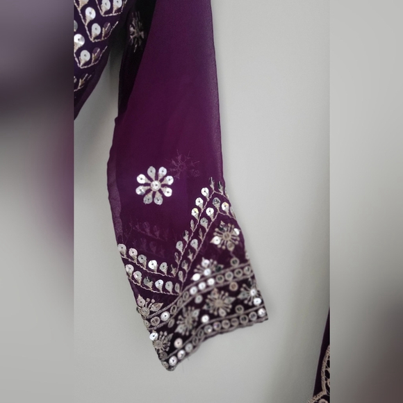 Dazzling Purple Georgette Lehenga Choli - Picture 12 of 15